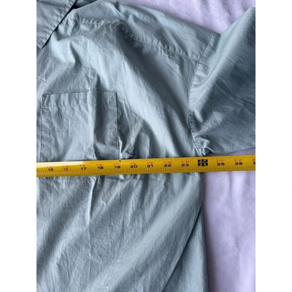 Cotton Traders Button Up Womens US 10 Minimalist Mint Haze Cotton Shirt Casual‎